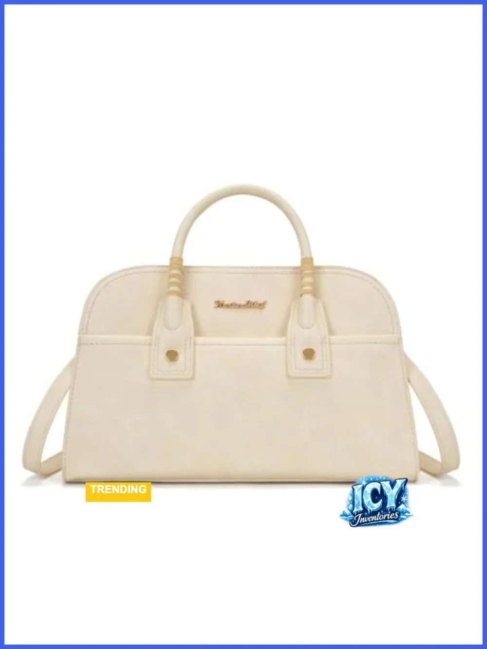 Structured Satchel Bag Women Faux Leather Crossbody Purse Top Handle Detachable
